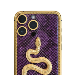 Caviar Luxury 24K Gold Customized iPhone 14 Pro 512 GB Leather Exotic Snake Limited Edition, UAE Version